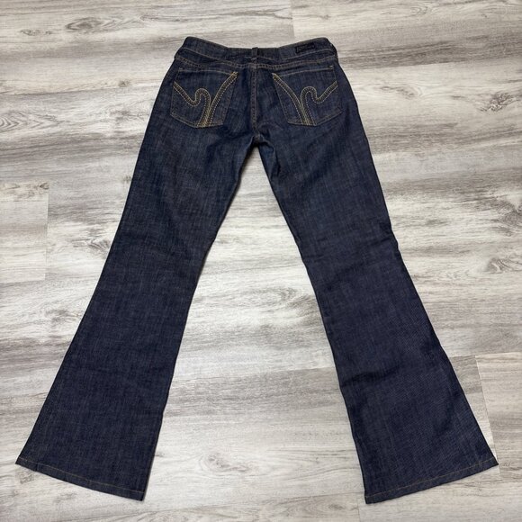 Citizens of Humanity Jeans #109 Low Waist Flare Womens 28 Dark Wash Denim RicRac - Picture 1 of 13